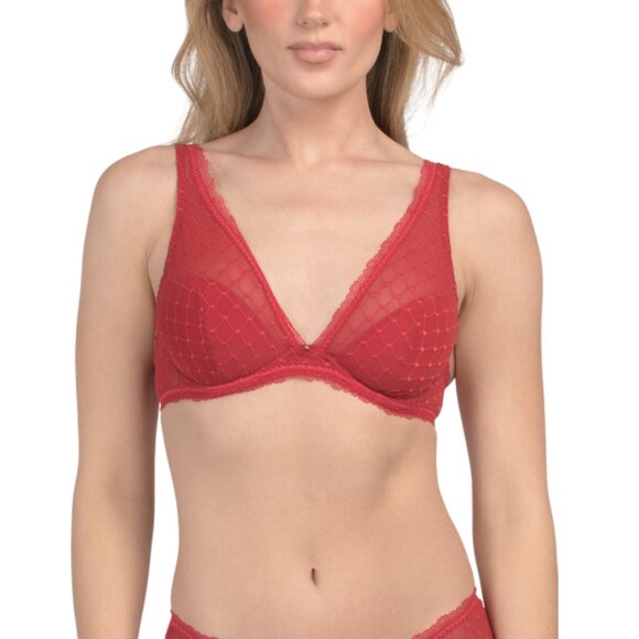 ANTIGEL BY LISE CHARMEL Red Pleasure Diary Demi Cup Padded Bra - Picture 1 of 2